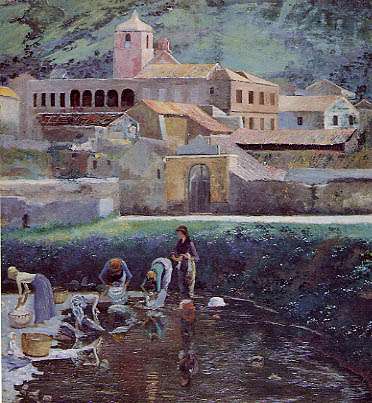 Donne che lavano al torrente