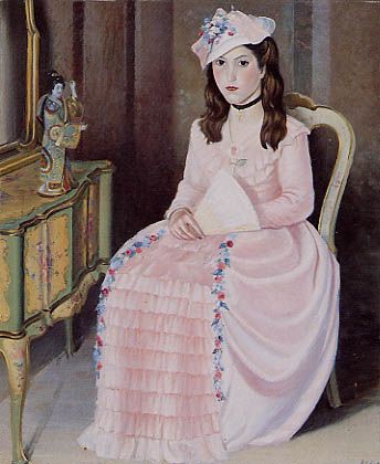 Damina in rosa al carnevale